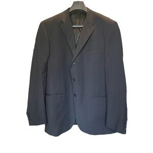 Axcess Claiborne Co Men's 48 Long Wool Blazer Jacket Sport Coat Black pinstripe